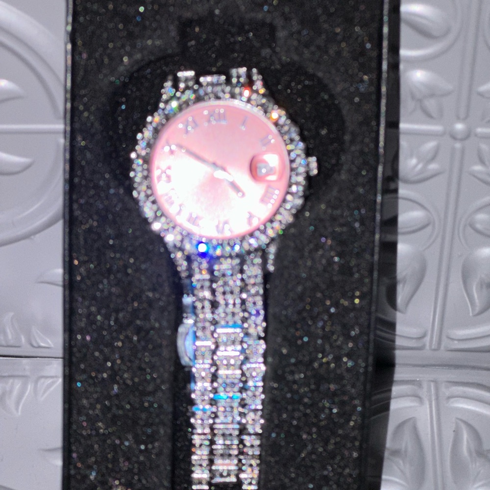 Roman Numeral dial pink face quartz watch